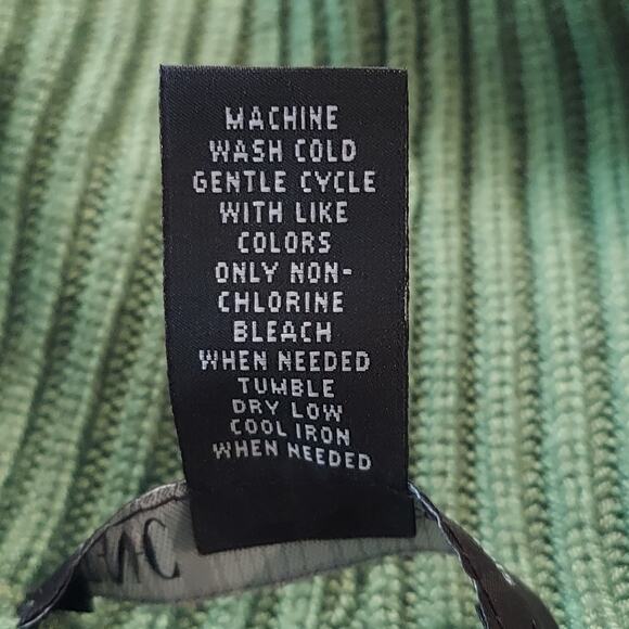 Open Cardigan Ribbed Collar Green Festive Holiday Christmas Grannycore - Picture 6 of 6